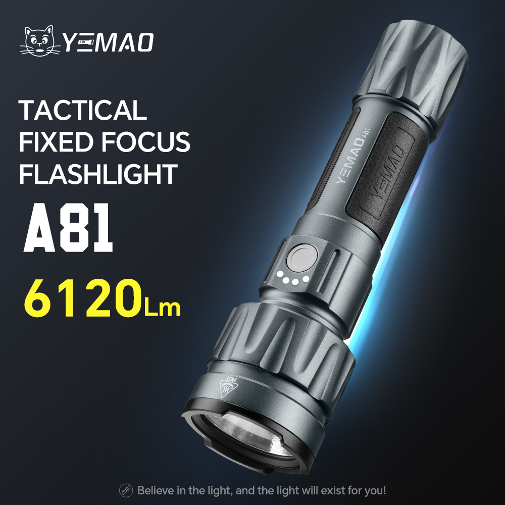 Outdoor Camping Lighting - YEMAO-A81 6210LM Flashlight, USB-C Charging Search