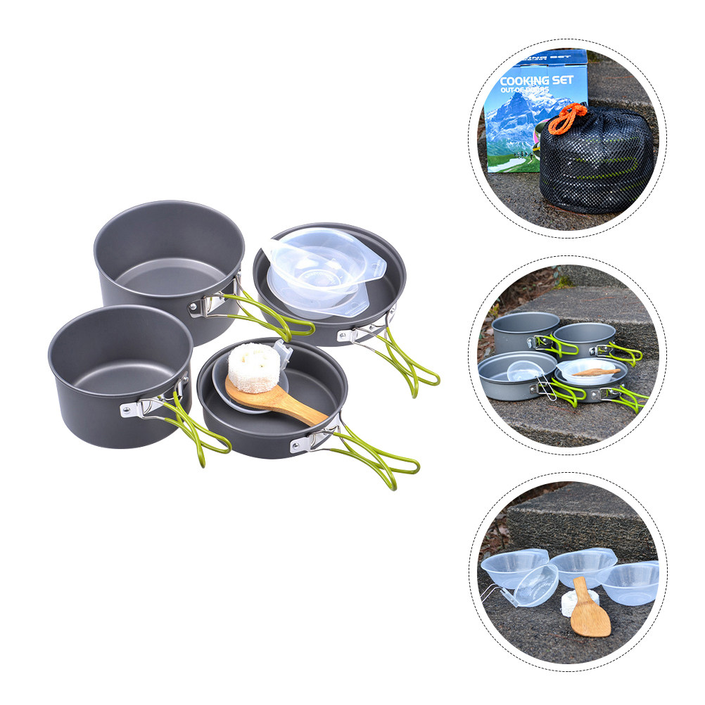 Outdoor Camping Kitchen Set - 1Set Portable Camping Cookware Kit Alumina