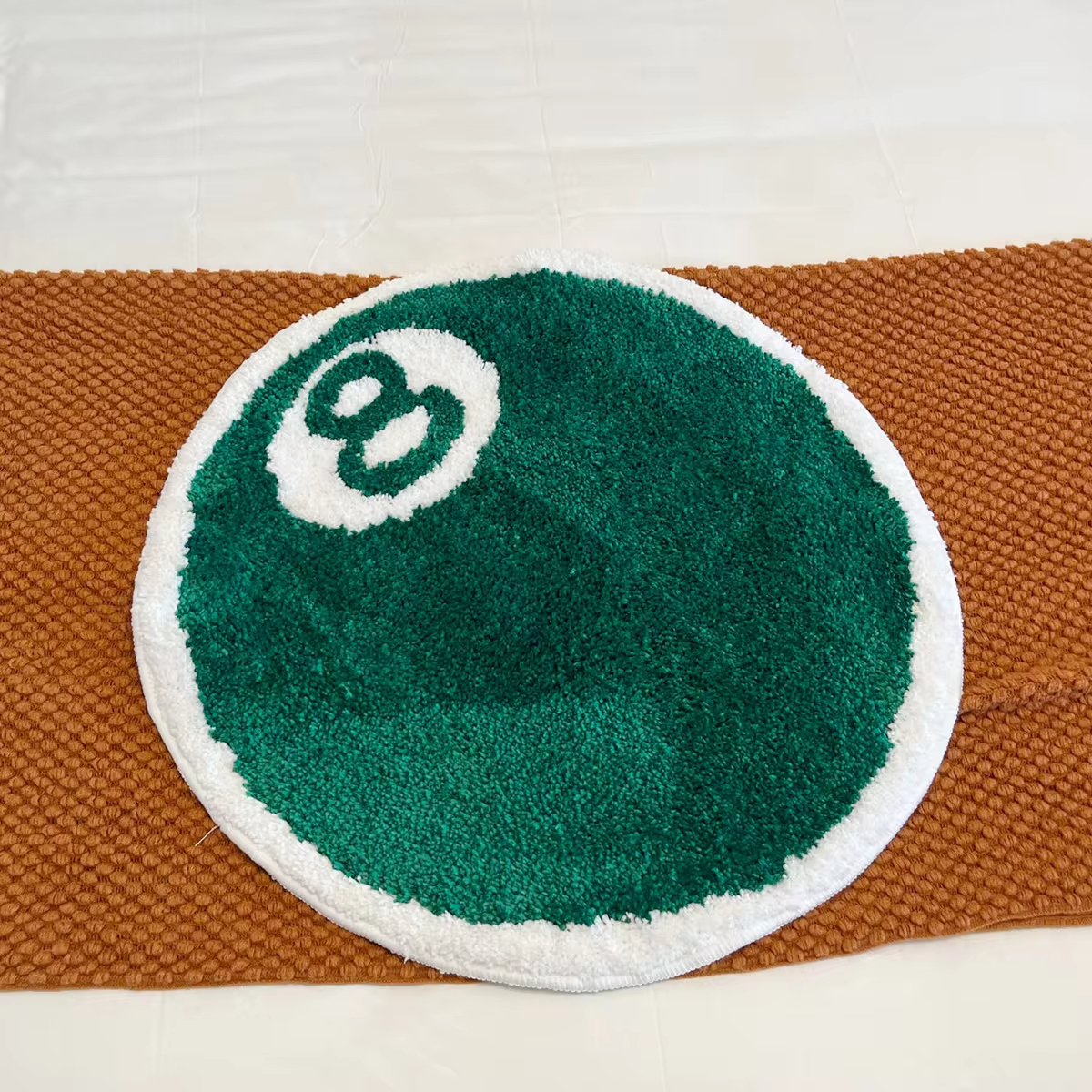 Outdoor Camping Games For Adults - Green 8 Ball Pool Tufted Rug,