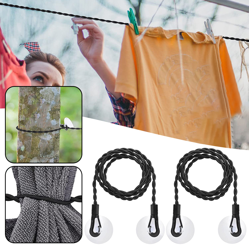 Outdoor Camping Bathroom - Camping Retractable Clothesline With Hook Suction