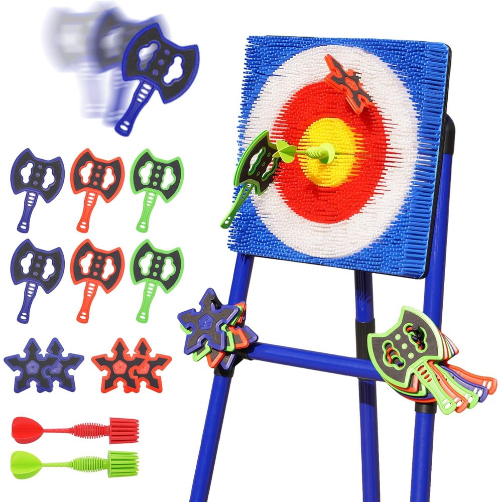 Outdoor Camping Games For Adults - Bristle Target Axe Throwing Set for