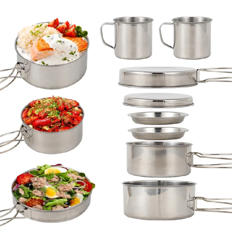 8pcs/Set Camping Cookware Mess – Outdoor Camping Kitchen Set Bewertung und Preis