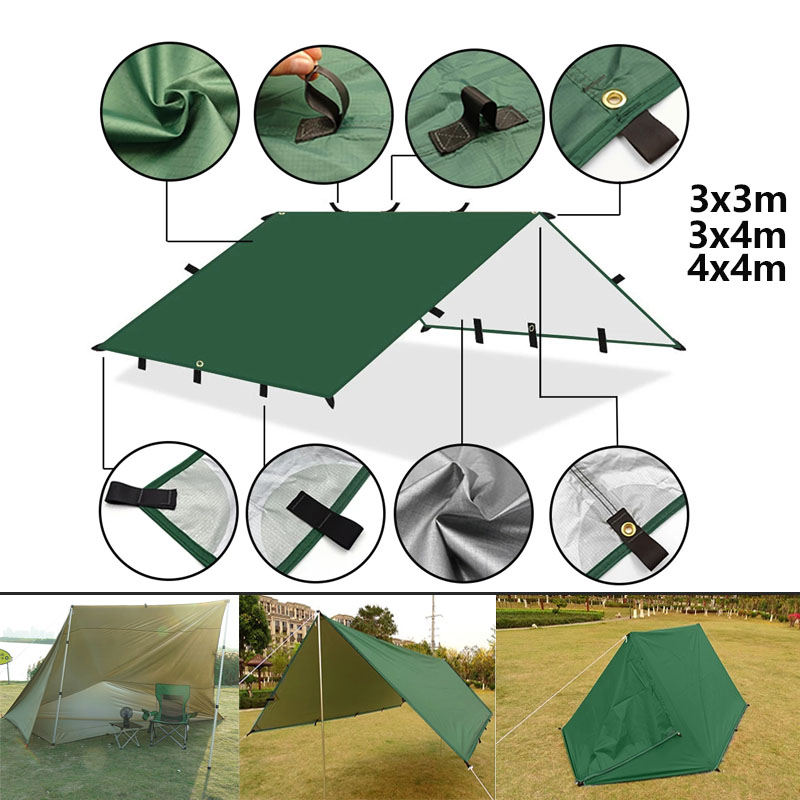 4x4m 4x3m 3x3m 19 Hang Points  – Waterproof Tarp Shelter Bewertung und Preis
