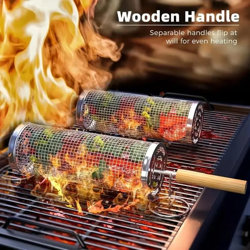Round Barbecue Grill Basket Se – Outdoor Camping Grill Bewertung und Preis