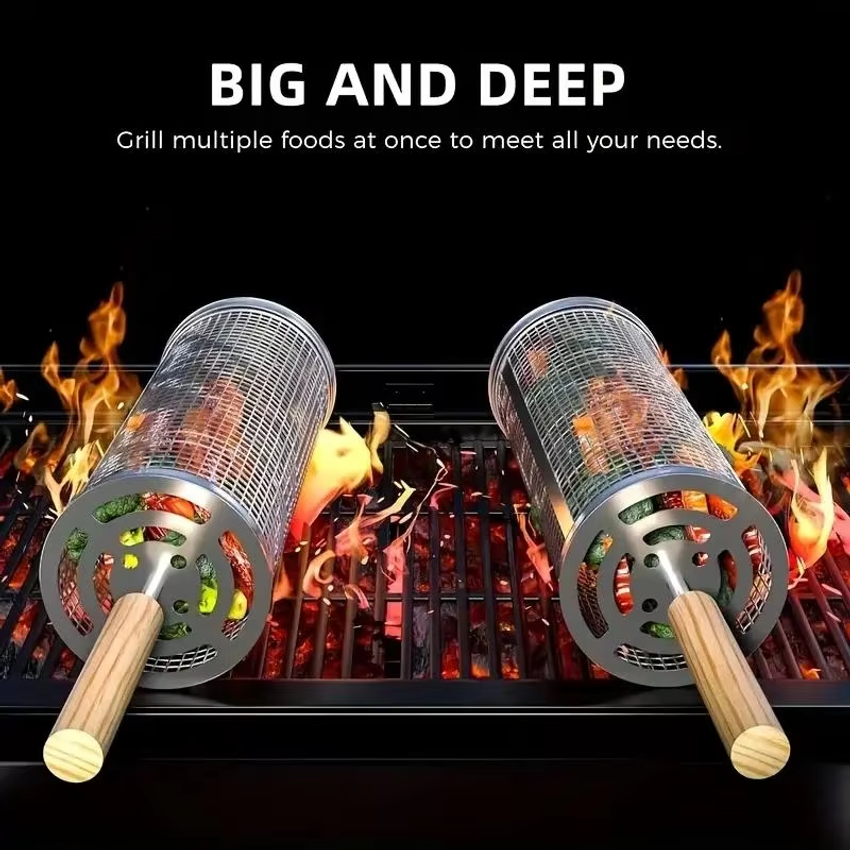 Round Barbecue Grill Basket Se – Outdoor Camping Grill Bewertung und Preis