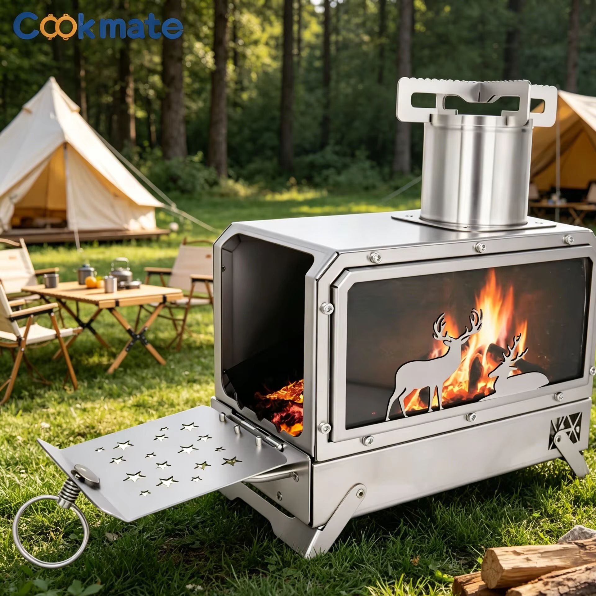 Stainless steel folding firewo – Cooking Outdoor Camping Bewertung und Preis