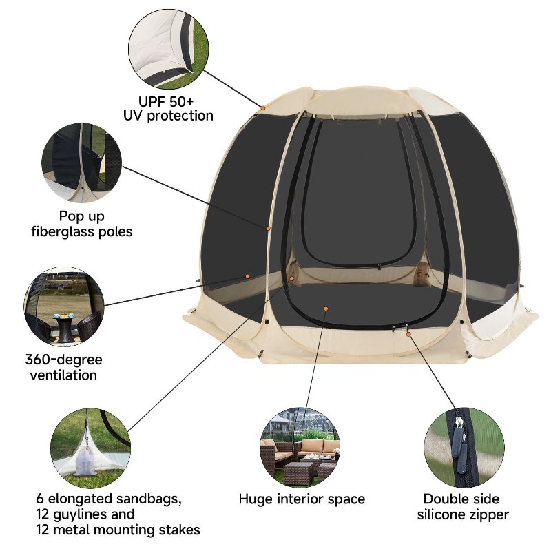 Hot Sale 6 Sided Mesh Screen P – Outdoor Camping Tents For Sale Bewertung und Preis