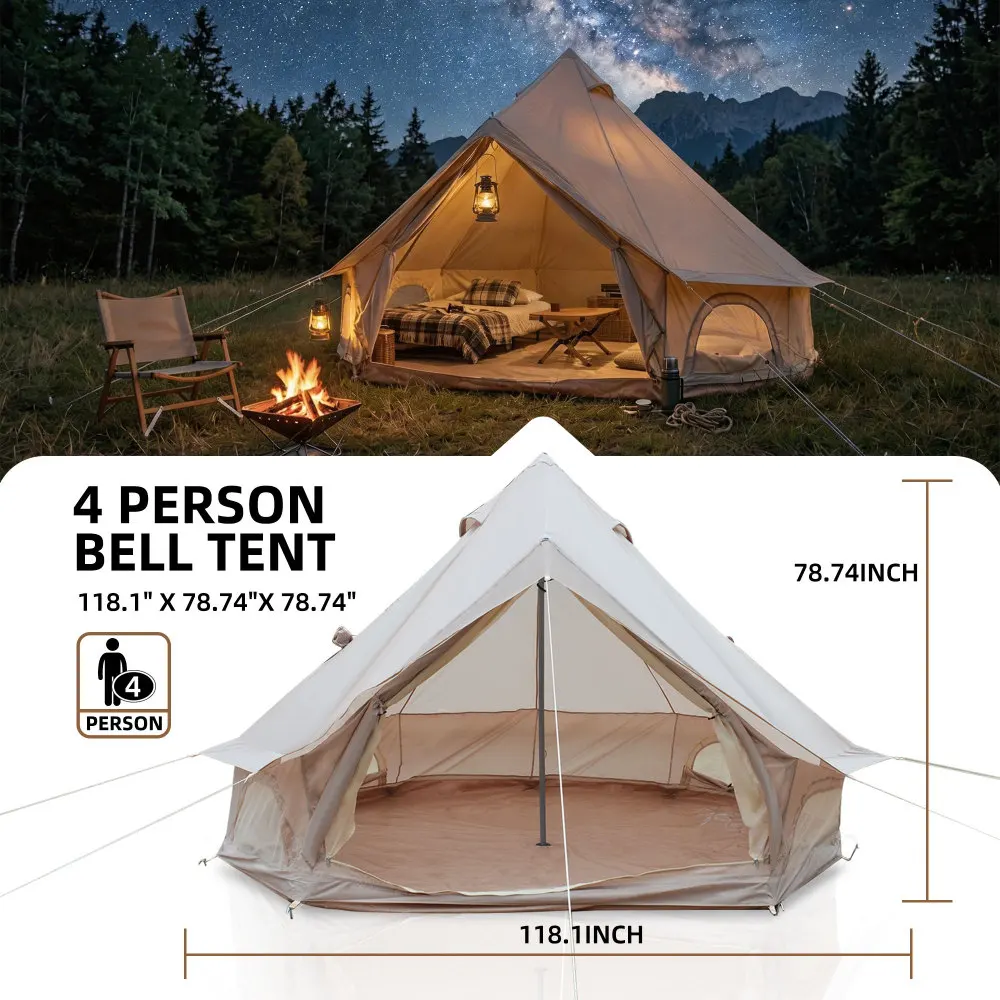 4 Season Bell Tent 9.8 FT, Bei – Outdoor Yurt Camping Bewertung und Preis