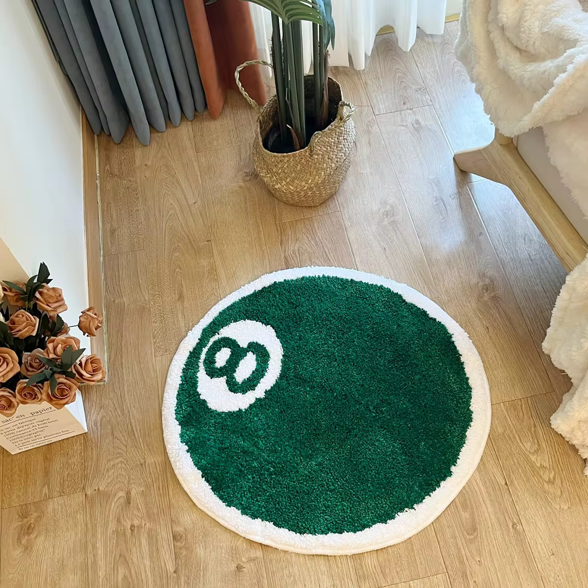 Green 8 Ball Pool Tufted Rug,  – Outdoor Camping Games For Adults Bewertung und Preis
