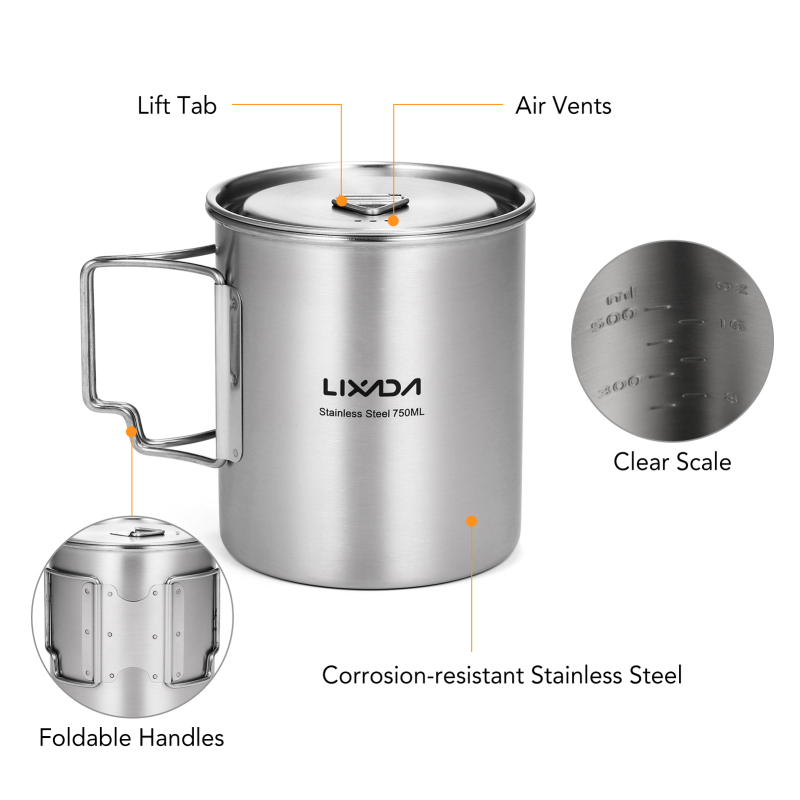 Lixada 750ml Cup Outdoor Stain – Outdoor Camping Kitchen Set Bewertung und Preis