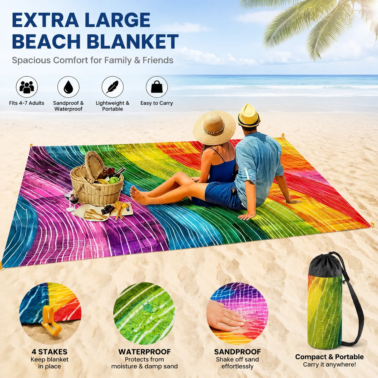 200x240cm Rainbow Beach Mat Sa – Outdoor Camping Mats Large Bewertung und Preis