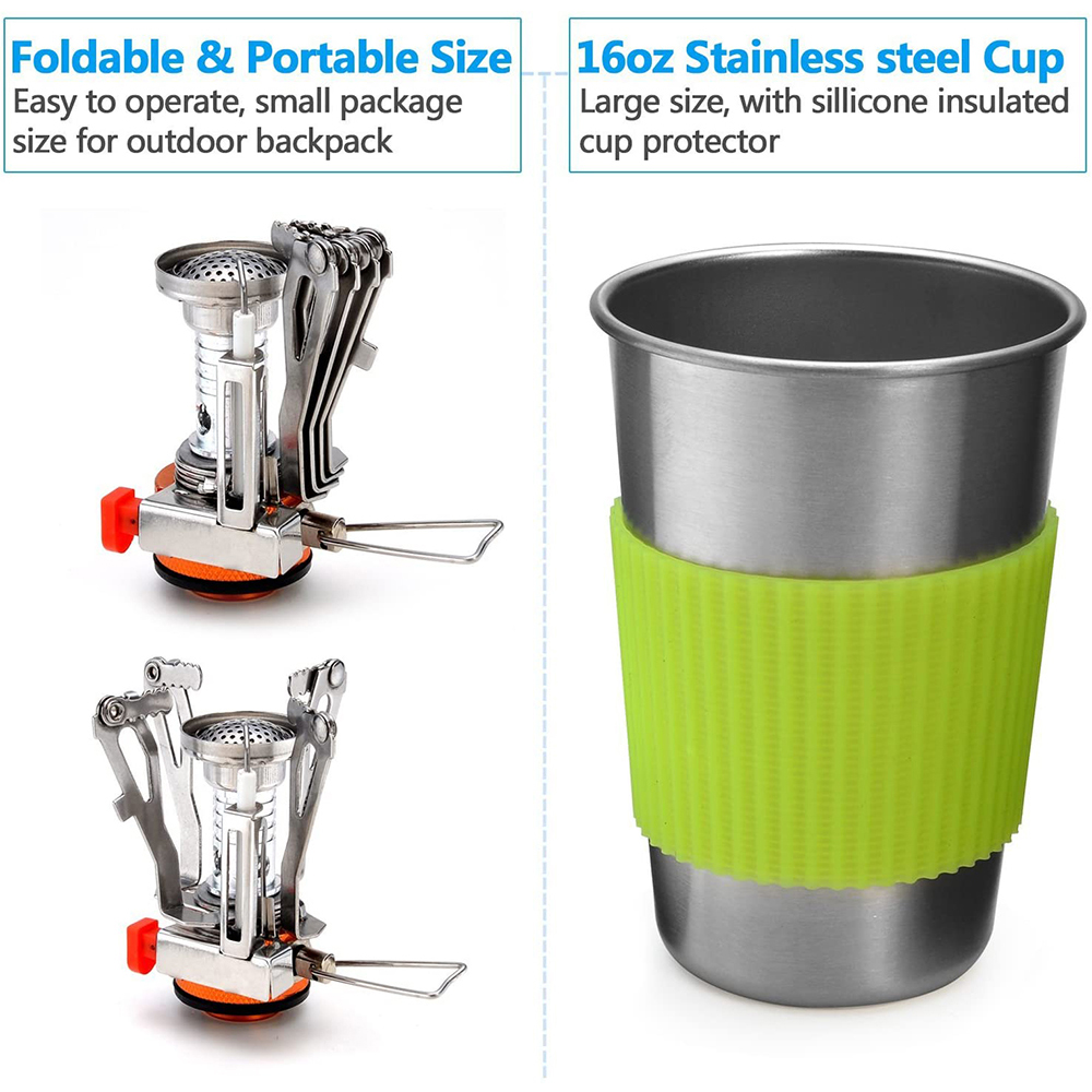 Camping Cookware Kit with Stov – Outdoor Camping Kitchen Set Bewertung und Preis